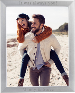 8" x 10" Personalized Wood Silver Finish Picture Frame